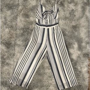 Striped navy/white jumpsuit size XS: Japna